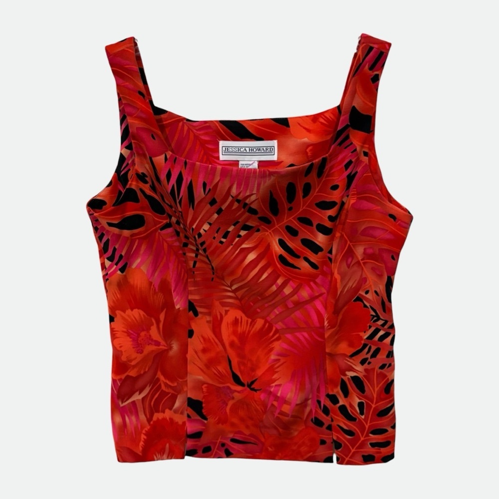 Jessica Howard Vintage Floral Sleeveless Top Size 10
